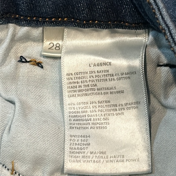 L'Agence Margot High Rise Skinny Jean Dark Vintage size 28 - Picture 8 of 14